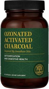 Global Healing Ozonated Activated Charcoal Powder - Advanced Digestive Detox That Adsorbs Internal Unwanted Compounds - Helps Relieve Occasional Gas Discomfort - 60 Activated Charcoal Pills