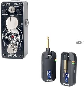 Pro Guitarist Bundle: Metal Distortion Pedal and Wireless Guitar Transmitter Receiver System