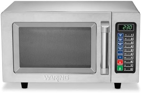 Waring Commercial Microwave Oven, 0.9 cu ft, 1000 Watt, 10 Programmable Memory Settings, Stainless Steel, for Commercial Kitchens & Restaurants, WMO90