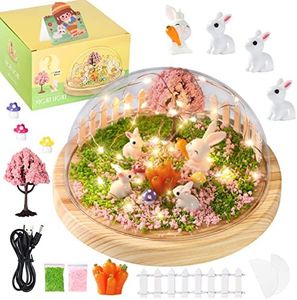 Make Your Own Night Light ,Rabbit DIY Kits,Bunny Toys for Kids Ages 4-8 ,Arts and Crafts Lamp Project for Girls(USB Upgrade Edition),Gifts for 4 5 6 7 8 9 10 Year Old Girl with Greeting Card