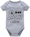 Cousin Camping Crew Baby Onesie Funny Infant Creeper One-piece Bodysuit Romper Cousin Crew Newborn Outfit Cotton