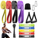 15 Pack Resistance Bands Set for Men Women - Exercise Bands with Different Resistance Levels Pull up Bands for Home Gym Strength Training Fitness Pilates Yoga Stretch Toning Workout bands