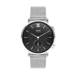 Muse Grandeur Milanese Edition Hybrid Smartwatch for Men & Women with Bluetooth Connectivity, Step Counter, Sleep Monitoring, 5ATM Water Resistant (40MM, Shiny Silver Black)