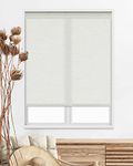 Persilux Cordless Roller Shades Light Filtering Roller Window Shades Natural Woven Linen Fabric UV Protection Free-Stop Roller Blinds for Window Blinds for Home, Office (84" W x 56" H, Linen Cream)