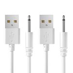 2.7Ft DC Charger Fast DC Charging Cable USB to DC 2.5mm Replacement Charger Cord - (2 Pack)