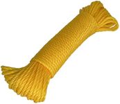 skycabin 3mmX15m Outdoor Yellow Polypropylene Rope Nylon Poly Rope Flag Pole Polypropylene Clothes Line Camping Utility Good for Tie, Pull, Swing, Climb and Knot