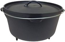 Pre-seasoned Huge Cast Iron Dutch Oven 16 Quart Lip Lid with 3 legs