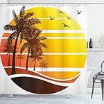 Ambesonne Tropical Shower Curtain, 