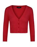 MINTLIMIT Ladies Cardigan Vintage 50s Knitting Dress Coat Bolero Shrug for Women Red S