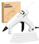 COMTO Full Size Hot Glue Gun with 10 Sticks, Heavy Duty Glue Gun with 80W Super Power, Anti-Scald Nozzle and Easy Squeeze Trigger, Perfect for Crafting, DIY and Repairs - White