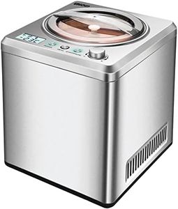 UNOLD 48872 Eismaschine Exklusiv - Edelstahl, 180 W, mit selbstkühlendem Kompressor, 2 L Volumen, Edelstahlgehäuse, Stainless Steel, digitaler Timer