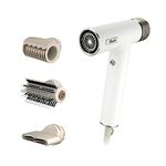 Shark SpeedStyle RapidGloss Finisher and High-Velocity Dryer with IQ Speed Styling and Drying Suite™, Lightweight, Ionic, No Heat Damage, Best for Straight and Wavy Hair, White, HD331C (Canadian Version)