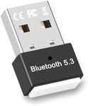 Bluetooth Adapter for PC 5.3, USB Bluetooth Adapter Dongle, USB EDR Bluetooth Wireless Transmitter Receiver for Desktop, Laptop, PC, Headset, Keyboard, Mouse, Bluetooth Stereo, with Windows