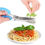 Urdhvamurti Multifunction 5 Blade Vegetable Stainless Steel Herbs Scissor with Blade Comb (Multi)