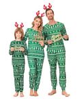 Ekouaer Matching Christmas Family Pajamas Sets Couples X-mas Holiday Pjs for Women Men, Green Tree2, Large