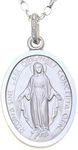 Alexander Castle 925 Sterling Silver Miraculous Medal Catholic Necklace - 20mm x 15mm Miraculous Medal with 18" Silver Chain & Jewellery Gift Box