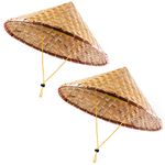 Funny Party Hats Asian Hat - Rice Patty Hat - Chinese Bamboo Hat - Sun Hat (2 Pack)