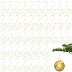 Abeillo 120Pcs Gold Christmas Ornament Hooks - 2" Long Christmas Tree Decorating Metal Wire S-Shape Spiral Hooks, Christmas Holiday Ornament Hanger Hooks for Hanging Decorations