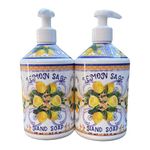 Deruta Vesta Italian Lemon Sage Hand Soap - Perfect Kitchen Decor Soap - Organic Liquid Hand Soap with Italian Soap Dispenser - Bathroom or Kitchen 22 Fl. Oze