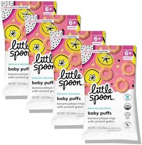 Little Spoon Banana Pitaya Meltable Baby Puffs, Organic Corn Quinoa Sorghum, No Rice, No Added Sugar Snacks, Encourages Self-Feeding, 1 Oz Bag, 4 Pack
