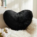 EastTree Heart Pillows for Valentine's Day, Black Heart Shaped Pillows, Ultra Soft Small Cute Fluffy Pillows, Love Throw Pillows Gifts, Women Girls Living Room Decor 10x13 Inch