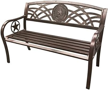 Leigh Country TX 93545 Texas State Seal Metal Bench