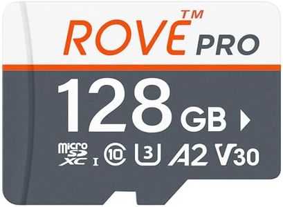 ROVE PRO Micro SD Card microSDXC 128GB Memory Card with Full-Size SD Adapter 100MB/s Read Speed, C10, U3, V30, 4K, A2 for Dash Cam, Android Smart Phones, Tablets, Games