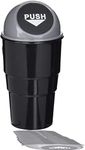 INKULTURE Plastic Mini Car Trash Bin Can Holder Dustbin (L 17 X W 6.5 Cms, Grey, Open-Top)