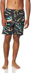 Billabong Men's Elastic Waist Stretch Sundays Layback Boardshort Swim Short Trunk, 17 Inch Outseam, Black Palms, Large