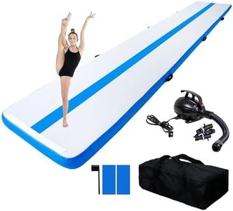 FunWater Inflatable Gymnastics Mat 10ft/13ft Air Track Tumbling Mat 4in Thick Gymnastic Mats for Kids with Electric Pump for Home Use/Training/Cheerleading/Gym/Yoga (BLUE, 19'*39"*4")