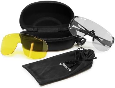 GRITR Shooting Glasses - ANSI Z87.1 Safety Glasses w/Interchangeable Lenses, Cloth Pouch & Carrying Case - Protective Eyewear for Shooting Range, Sports, Indoor & Outdoor Activities, Black Frame