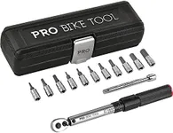 PRO BIKE TOOL 1/4 Inch Drive Click Torque Wrench Set - Service Kit for Road and Mountain Bikes - Includes Allen and Torx Sockets - Precision 2 to 20 Nm Adjustment - Bicycle Hand Torque Wrench