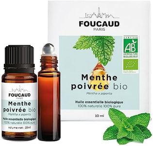 FOUCAUD | Huile essentielle de Menthe poivrée | Mentha x piperita | BIO | 100% naturelle et pure | Roll on inclus | Chemotypée | certifiée Agriculture Biologique | 10 ml |Marque Française depuis 1946