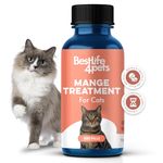 BestLife4Pets Demodectic Mange and Scabies Relief for Cats - Ear Mites & Itch Relief Supplements for Cat Itching Relief - Restores Healthy Feline Coat and Skin - Easy to Use Natural Pills