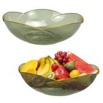 HEKOBAG 2 Pack Fruit Bowls, 23.5cm Food Grade Plastic Fruit Basket Stylish Designed Fruit Basket Fruit Display Basket Snacks Fruit Basket Bowl Decorative Fruit Bowls for Kitchen or Bread Basket