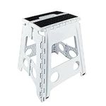 Folding Step Stool Heavy duty stool | Lightweight Carrying Step Folding Stool | Outdoor/Indoor Portable Step Stool (White)