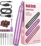 Nail Drill, Professional Electric Nail File for Acrylic Nails, Electric Nail Drill Machine Portable E File for Gel Nails, 20000RPM USB Electric Manicure Pedicure Set for Nails, Gifts for Women Mum