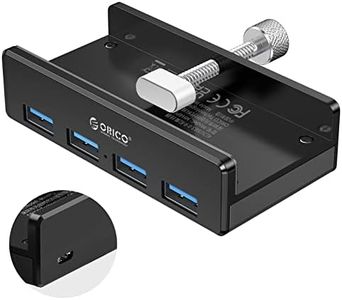 ORICO USB 3.0 Hub Clamp Adapter, Aluminum 4-Port USB Splitter with Extra Power Supply Port and 4.92 FT USB Data Cable, Ultra-Portable USB Expander for 2021 iMac/Laptop/PC