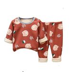 Bold N Elegant Polyester Blend Cute Winter Warm Fleece Kid'S Cartoon Sweatshirt Tshirt And Pajama Pant Clothing Set Random Mix Print For Boys Girls (Medium, 18 Months-24 Months, Red - Random Print)