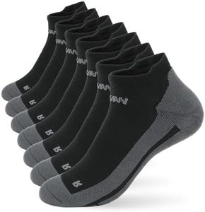 WANDER Men's Ankle Athletic Running Socks Sports Low Cut Cushioned Socks Gym Short Thick Socks for Men 7 Pairs