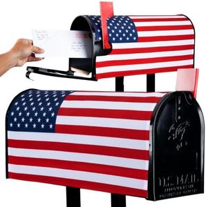 USA Magnetic Mailbox Cover – Durable & Stylish Patriotic Mailbox Covers Size 18 x 21 Inch - American Flag Design Easy to Install & UV-Resistant with Strong Magnet for All Seasons