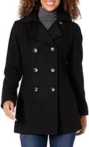 Nautica Women's 3/4 Hooded Peacoat Outerwear, Charcoal, X-Small