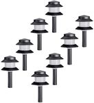 2-Tier Black Garden Path Lights 12V 2.5W LED Low Voltage DIY (8 Pack)