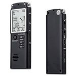 RFV1 8GB Digital Voice Recorder Professional USB Rechargeable Dictaphone LCD Recorder with Speaker Multifunctional Digital Audio and MP3 Music Player (Black)