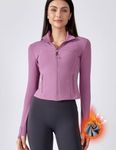 Womens Running Jackets Athletic Workout Coat Full Zip Up Yoga Top (US, Alpha, X-Large, Regular, Regular, Pink)