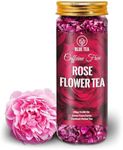 BLUE TEA - Rose Tea - 0.88 Oz (25 Cups) Loose | BLACK DEALS FRIDAY | Rich in Vitamin-C | Chemical Fee - Natural Sun Dried | For Hair & Skin - Caffeine Free - Flower Based - Herbal Tea - Vegan | Pet Jar