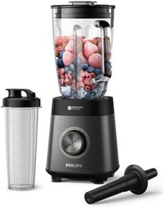 Philips 5000 Series Blender - 1200W Motor. ProBlend Plus Technology. Dishwasher-Safe Parts. Automated cleaning. 2L Capacity. Black (HR3041/00)