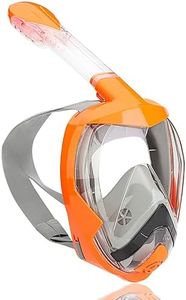 Flyboo Masque de plongée,180°View Masque Snorkeling Plein Visage, Design Panoramique Compatible Caméra Sport Masque Plongée avec Technologie Anti-Buée et Anti-Fuite pour Adultes et Enfants