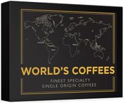 Gourmet Coffee Gift Set - WORLD'S COFFEES | Ground Coffee 300g (6 x 50g) - 6 Finest Single Origin | Hamper Style Gift Idea for Him & Her