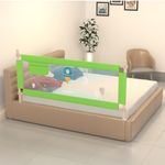 BAYBEE Baby Bed Rail Guard for Baby Toddlers Safety, Portable Kids Bed Rail Safeguard Fence with Adjustable Height | Foldable Single Side Bed Protector for Newborn Baby Falling (180x63cm, Green II)